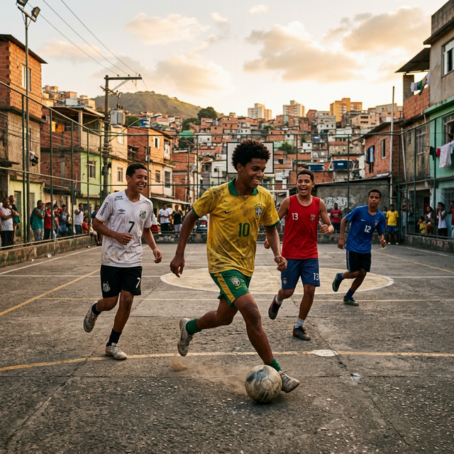 Jovens praticando esporte em quadra ao ar livre