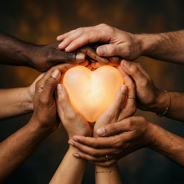 Mãos unidas representando solidariedade