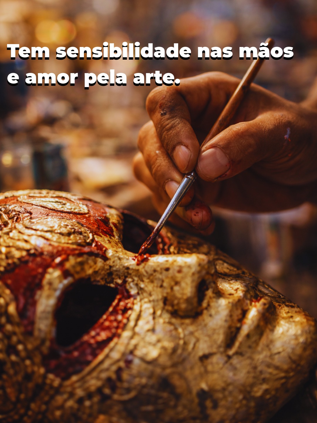 Mãos na arte do carnaval